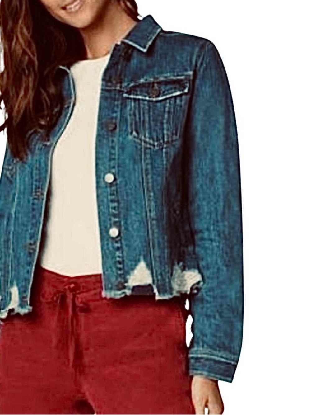 Liverpool Los Angeles Distressed Jean Jacket - Picture 2 of 11